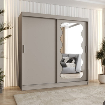 Arte Luxurious Creamy Cashmere Spoti Sliding Door Wardrobe 2000mm X 2000mm X 620mm - A Refined Storage Solution - image 1