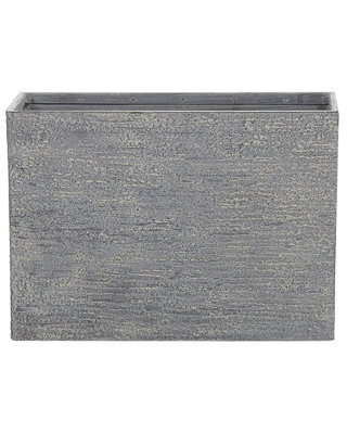 Beliani Grey Stone Rectangular Planter 34 X 80 X 56 Cm - Fibreglass-Reinforced Fibre Clay - image 1