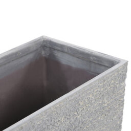 Beliani Grey Stone Rectangular Planter 34 X 80 X 56 Cm - Fibreglass-Reinforced Fibre Clay - thumbnail 5