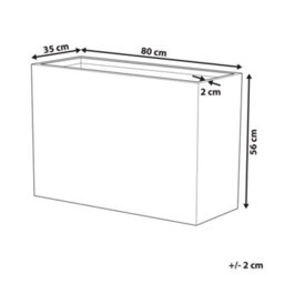 Beliani Grey Stone Rectangular Planter 34 X 80 X 56 Cm - Fibreglass-Reinforced Fibre Clay - thumbnail 4