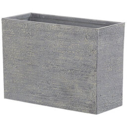 Beliani Grey Stone Rectangular Planter 34 X 80 X 56 Cm - Fibreglass-Reinforced Fibre Clay - thumbnail 3