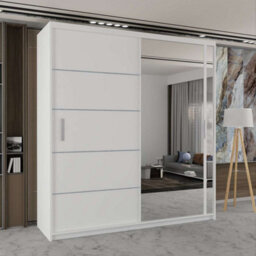 Sliding Wardrobes 4 u LTD Sliding Wardrobes 4U Heaton Mirror Sliding Door Wardrobe In 3 Colors And 4 Sizes (White W180Cm H217Cm) - thumbnail 1