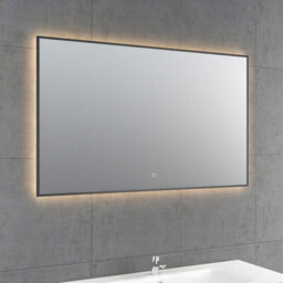 Plum&clay Rio Black Framed Backlit Led Bathroom Mirror With Dual Light (W)120Cm (H)55Cm - thumbnail 2