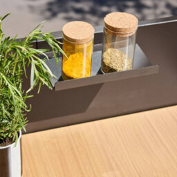 Sweeek - Outdoor Kitchen Steel And Wood Decor 1 Shelf L60Cm Black - Milos - thumbnail 7