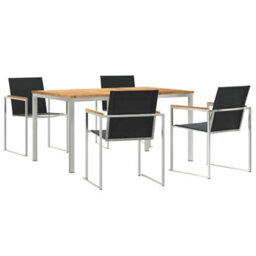 Berkfield Garden Dining Set 5 Pcs Solid Wood Teak - thumbnail 2