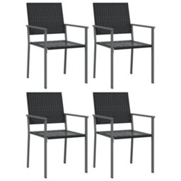 Berkfield 5 Piece Garden Dining Set Poly Rattan And Steel - thumbnail 4