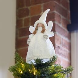 Premier Decorations Limited White Angel With Hat Christmas Tree Topper - thumbnail 5
