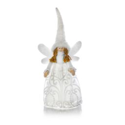 Premier Decorations Limited White Angel With Hat Christmas Tree Topper - thumbnail 2