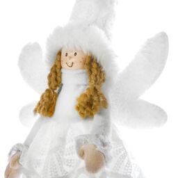 Premier Decorations Limited White Angel With Hat Christmas Tree Topper - thumbnail 3