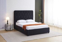Seconique Madison Ottoman 5' King Size Bed Black Velvet Fabric - thumbnail 2