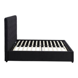 Seconique Madison Ottoman 5' King Size Bed Black Velvet Fabric - thumbnail 8