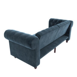 Dorel Felix Chesterfield Sofa Bed In Velvet Blue - thumbnail 4