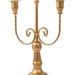 Living And Home 2 Pack Golden 3 Arm Vintage Candelabra Iron Candle Holders For Taper Candles Wedding Table Centerpiece - thumbnail 7