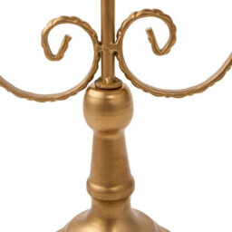 Living And Home 2 Pack Golden 3 Arm Vintage Candelabra Iron Candle Holders For Taper Candles Wedding Table Centerpiece - thumbnail 8