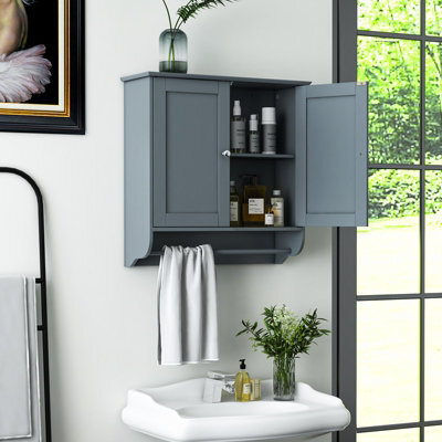 Costway Wall Mounted Bathroom Cabinet Hanging Medicine Cabinet W/ Towel Bar - image 1