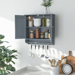 Costway Wall Mounted Bathroom Cabinet Hanging Medicine Cabinet W/ Towel Bar - thumbnail 4
