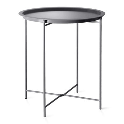 Garden Trading Charcoal Steel Outdoor Bistro Tray Table Only Foldable Removable Tray Top Matt Powder Coated Steel - image 1