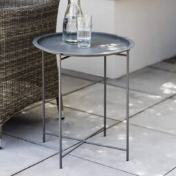 Garden Trading Charcoal Steel Outdoor Bistro Tray Table Only Foldable Removable Tray Top Matt Powder Coated Steel - thumbnail 8
