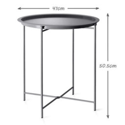 Garden Trading Charcoal Steel Outdoor Bistro Tray Table Only Foldable Removable Tray Top Matt Powder Coated Steel - thumbnail 3