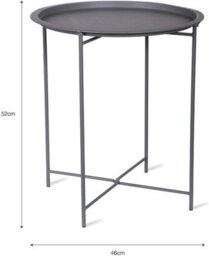 Garden Trading Charcoal Steel Outdoor Bistro Tray Table Only Foldable Removable Tray Top Matt Powder Coated Steel - thumbnail 6