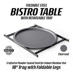 Garden Trading Charcoal Steel Outdoor Bistro Tray Table Only Foldable Removable Tray Top Matt Powder Coated Steel - thumbnail 5