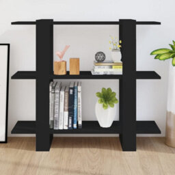 Berkfield Book Cabinet/room Divider Black 100X30X87 Cm - thumbnail 6