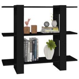 Berkfield Book Cabinet/room Divider Black 100X30X87 Cm - thumbnail 5