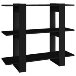 Berkfield Book Cabinet/room Divider Black 100X30X87 Cm - thumbnail 2