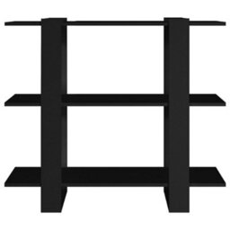 Berkfield Book Cabinet/room Divider Black 100X30X87 Cm - thumbnail 3