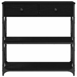 Walplus Console Table With Drawer With Shelf Black Oak 75 X 28 X 75 Cm - thumbnail 2