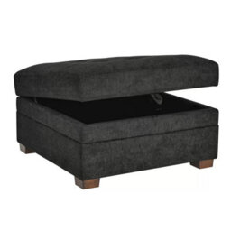 Xample Thomasville Tisdale Dark Grey Fabric Storage Ottoman With Tufted Cushion & Solid Wood Legs Modular Add-On For Tisdale Sofa Set - thumbnail 5
