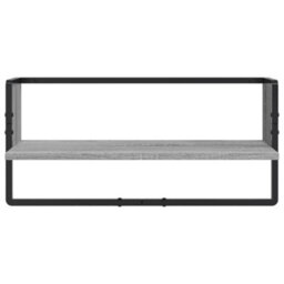 Berkfield 4 Piece Wall Shelf Set With Bars Grey Sonoma Engineered Wood - thumbnail 9