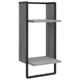 Berkfield 4 Piece Wall Shelf Set With Bars Grey Sonoma Engineered Wood - thumbnail 8