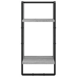 Berkfield 4 Piece Wall Shelf Set With Bars Grey Sonoma Engineered Wood - thumbnail 7