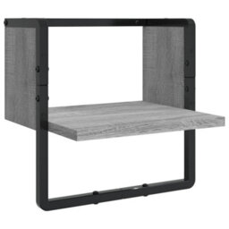 Berkfield 4 Piece Wall Shelf Set With Bars Grey Sonoma Engineered Wood - thumbnail 6