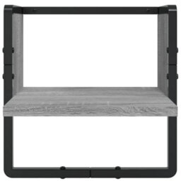 Berkfield 4 Piece Wall Shelf Set With Bars Grey Sonoma Engineered Wood - thumbnail 5