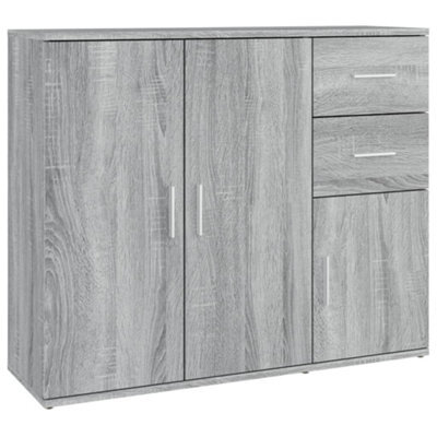 Berkfield Classic Sideboard Grey Sonoma 91X29.5X75 Cm Engineered Wood - image 1