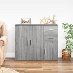 Berkfield Classic Sideboard Grey Sonoma 91X29.5X75 Cm Engineered Wood - thumbnail 2