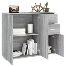 Berkfield Classic Sideboard Grey Sonoma 91X29.5X75 Cm Engineered Wood - thumbnail 4