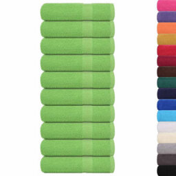 Berkfield Bath Towels 10 Pcs Apple Green 100X150 Cm 360 Gsm 100% Cotton - thumbnail 2