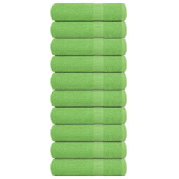 Berkfield Bath Towels 10 Pcs Apple Green 100X150 Cm 360 Gsm 100% Cotton - thumbnail 1
