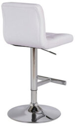 Lamboro Allegro Real Leather Single Kitchen Bar Stool, Chrome Footrest, Adjustable Swivel Gas Lift, Breakfast Bar & Home Barstool, White - thumbnail 4
