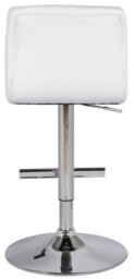 Lamboro Allegro Real Leather Single Kitchen Bar Stool, Chrome Footrest, Adjustable Swivel Gas Lift, Breakfast Bar & Home Barstool, White - thumbnail 5