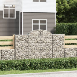 Berkfield Durable Arched Gabion Baskets 7 Pcs 200X30X120/140 Cm Galvanised Iron - thumbnail 2