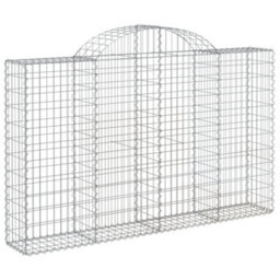 Berkfield Durable Arched Gabion Baskets 7 Pcs 200X30X120/140 Cm Galvanised Iron - thumbnail 3