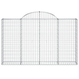 Berkfield Durable Arched Gabion Baskets 7 Pcs 200X30X120/140 Cm Galvanised Iron - thumbnail 4