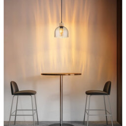 Luminosa Lighting Luminosa Swanson 20Cm Dome Pendant Ceiling Light Matt Black, Glass Amber Shades, E27 - thumbnail 2