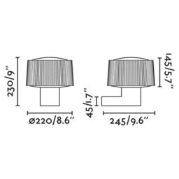 Luminosa Lighting Luminosa Muffin Outdoor Modern Wall Lamp Dark Grey 1X E27 Ip44 - thumbnail 2