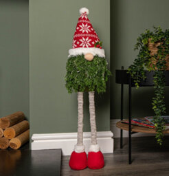 Samuel Alexander 76Cm Red And White Christmas Tree Standing Gonk With Snowflake Hat And Extendable Legs - thumbnail 2