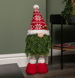 Samuel Alexander 76Cm Red And White Christmas Tree Standing Gonk With Snowflake Hat And Extendable Legs - thumbnail 1